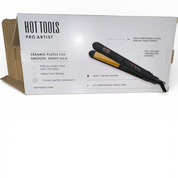 Hot Tools Pro Artist Mini Travel Flat Iron with Gold Ceramic Plates - Picture 3 of 4